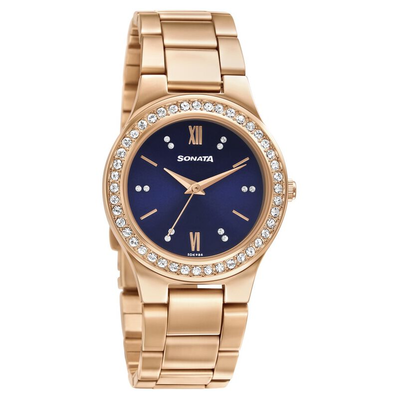Sonata Blush It Up Blue Dial Women Watch With Stainless Steel Strap - image number 1