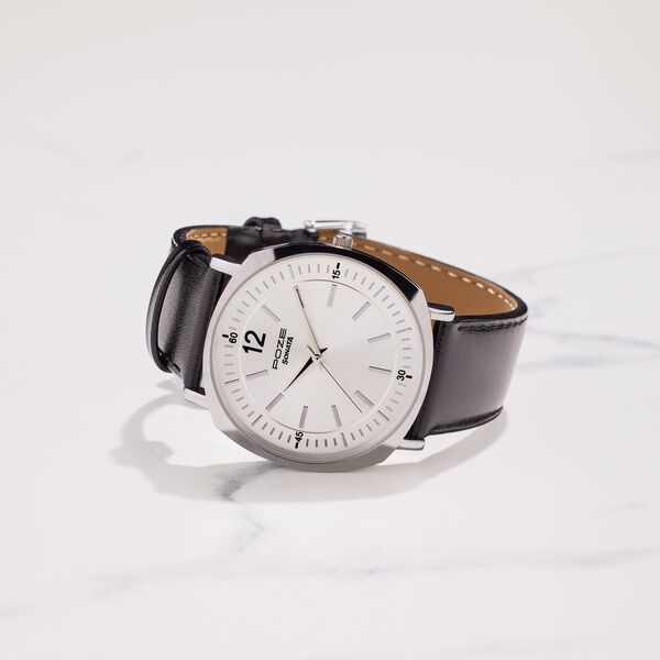 Sonata Poze Quartz Analog Silver Dial Black Color Leather Strap Watch For Men - image number 0