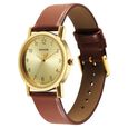 Sonata Classic Quartz Analog Champagne Dial Brown Leather Strap Watch for Men - image number 1