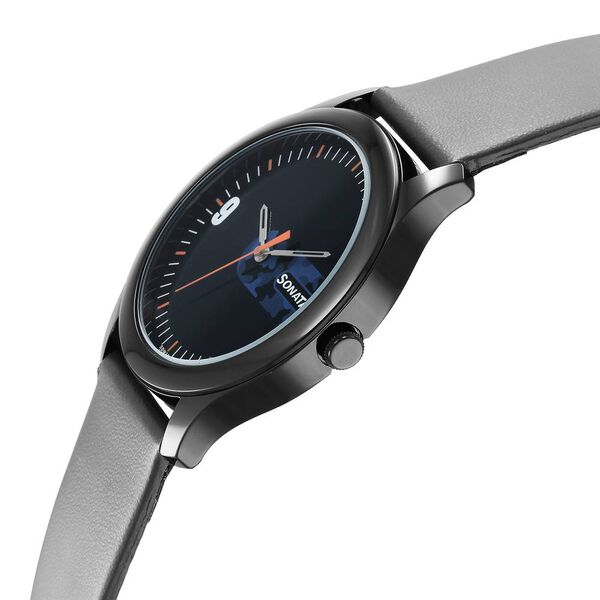 Sonata Quartz Analog Blue Dial Leather Strap Watch for Men - image number 2