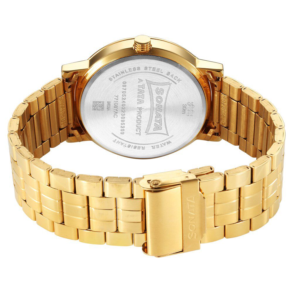 Sonata Utsav Champagne Dial Watch for Men