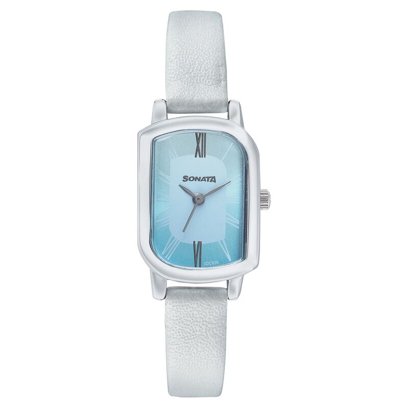 Sonata Quartz Analog Blue Dial Leather Strap Watch for Women - image number 0