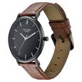 Sonata Poze Quartz Analog Black Dial Tan Leather Strap Watch For Men - image number 3