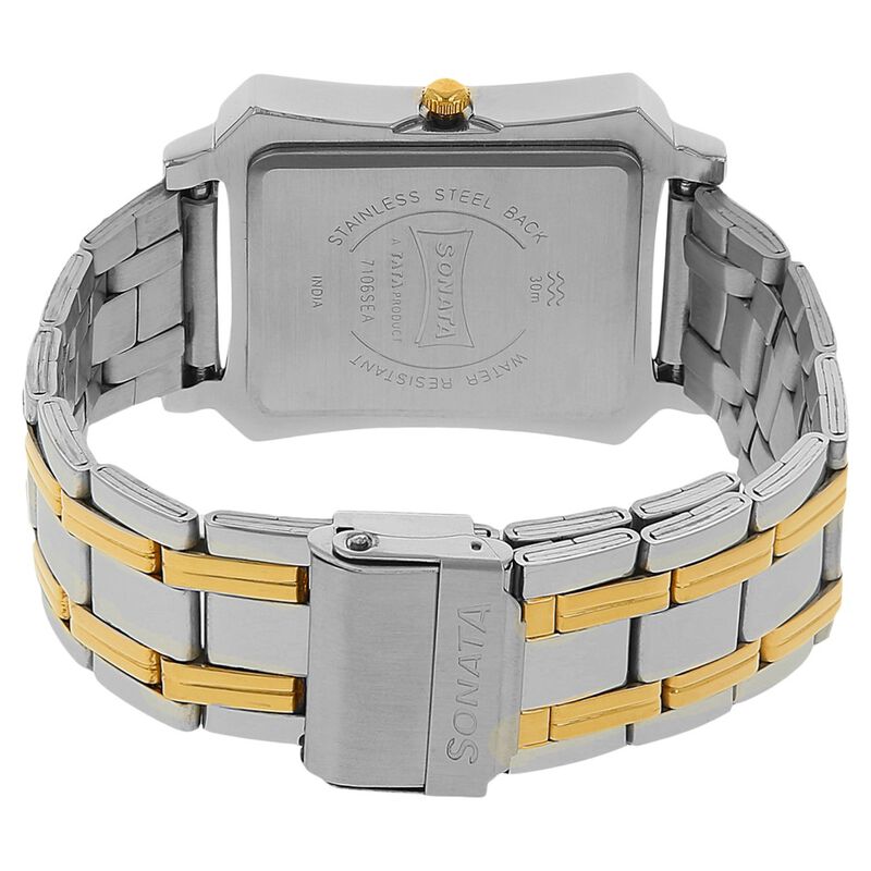 Sonata Quartz Analog Silver Dial Stainless Steel Strap Watch for Men - image number 3
