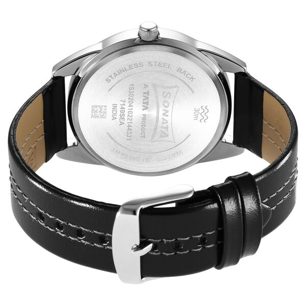 Sonata RPM Grey Dial Leather Strap Watch for Men - image number 3