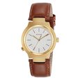 Sonata Act Safety Watch White Dial Women Watch With Stainless Steel Strap