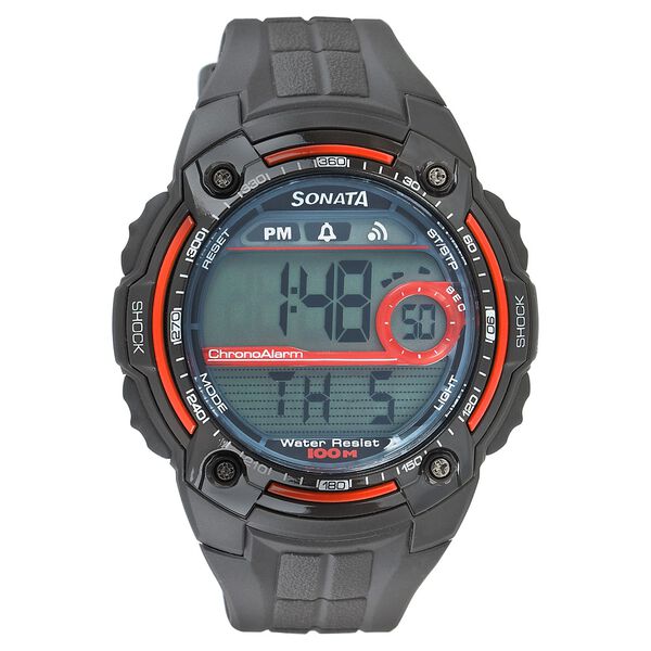 Sonata Digital Yellow Dial Plastic Strap Watch for Men - image number 0