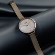 Sonata Poze Quartz Analog Rose Gold Dial Leather Strap Watch for Women