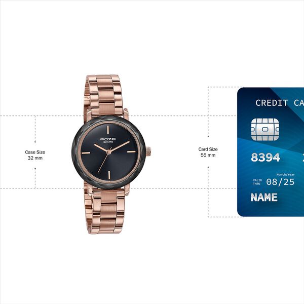 Sonata Poze Quartz Analog Black Dial Stainless Steel Strap Watch For Women - image number 3