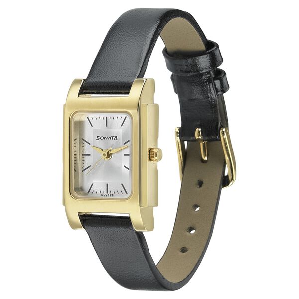 Sonata Essentials Grey Dial Women Watch With Leather Strap - image number 1