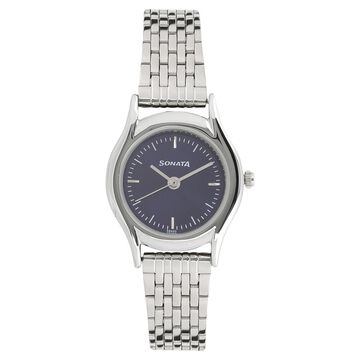 Sonata Essentials Blue Dial Women Watch With Stainless Steel Strap