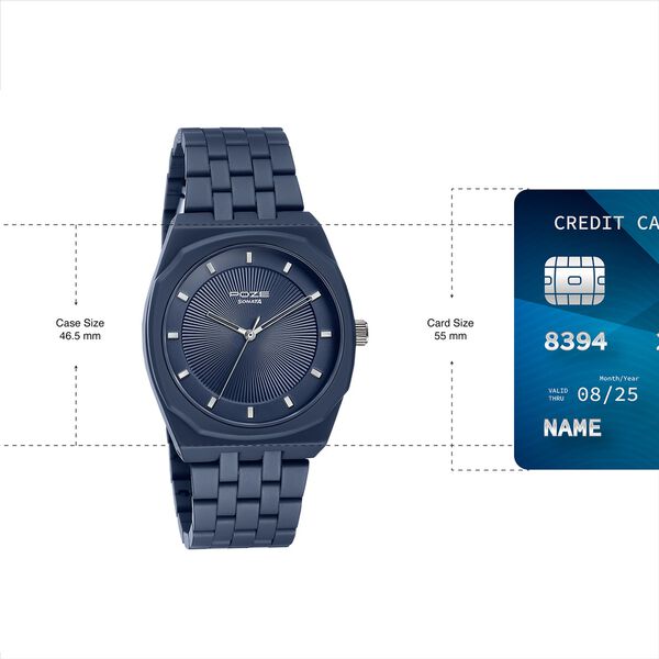 Sonata Poze Quartz Analog Blue Dial Blue Metal Strap Watch For Men - image number 3