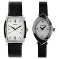 Sonata Quartz Analog Champagne Dial Leather Strap Watch for Couple