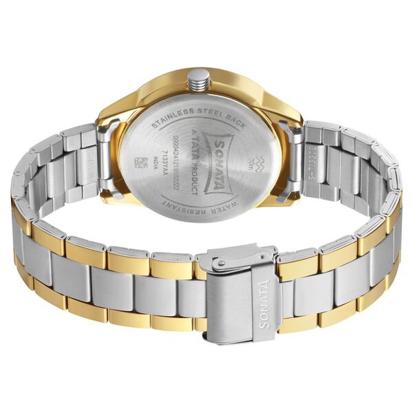Sonata Quartz Analog with Day and Date Silver Dial Stainless Steel Strap Watch for Men - image number 3