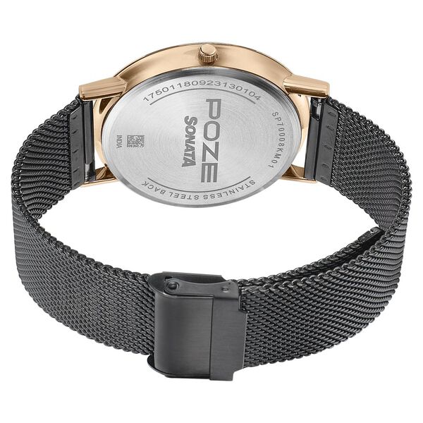 Sonata Poze Quartz Analog Grey Dial Stainless Steel Strap Watch for Men - image number 4