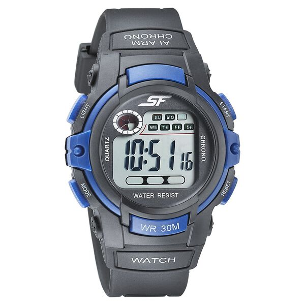 SF Digital Dial Black PU Strap Watch for Men - image number 0