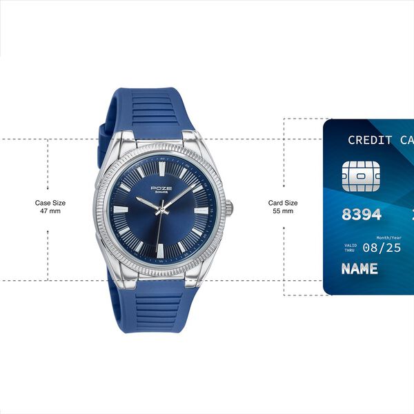 Poze By Sonata Quartz Analog Blue Dial Blue Silicone Strap Watch For Men - image number 3