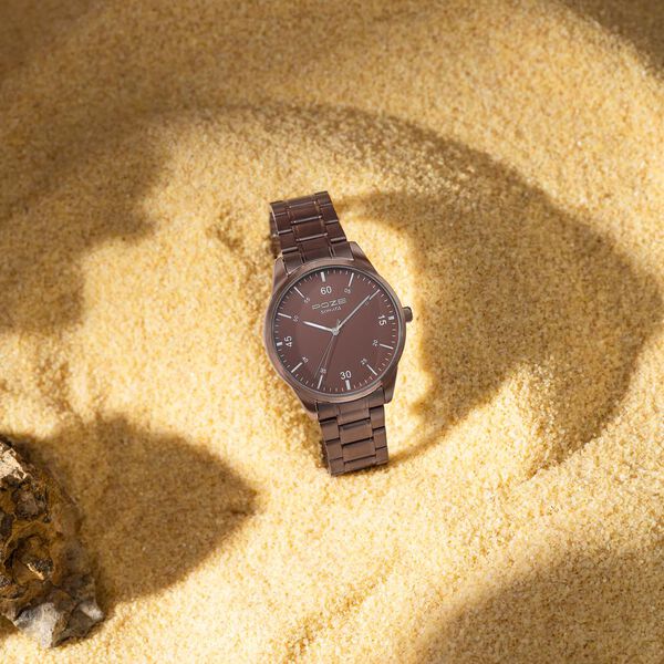 Sonata Poze Quartz Analog Brown Dial Stainless Steel Strap Watch For Men - image number 0