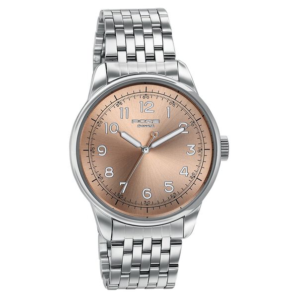Poze By Sonata Quartz Analog Taupe Dial Silver Stainless Steel Strap Watch For Men - image number 2