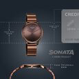 Sonata Sleek Women Charcoal Gray Dial Ultra-Slim Gunmetal Watch - image number 3