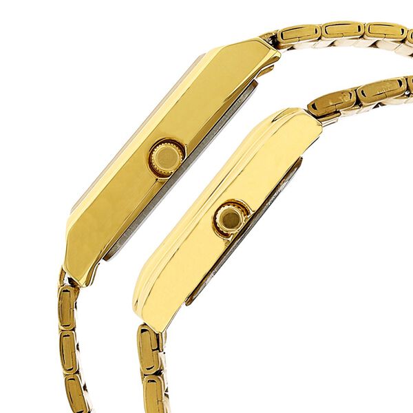Sonata Quartz Analog Champagne Dial Stainless Steel Strap Watch for Couple - image number 2