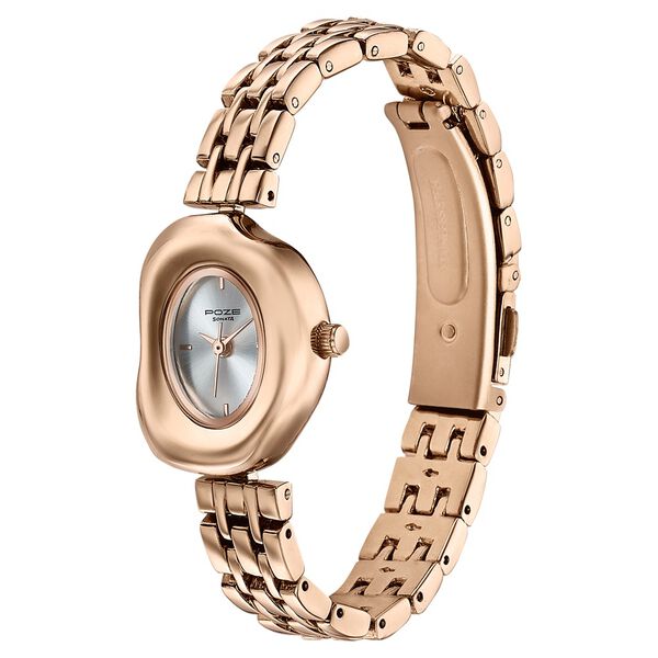 Poze By Sonata Quartz Analog Silver Dial Rose Gold Metal Strap Watch For Women - image number 4