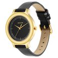 Sonata Gold Edit Black Dial Women Watch With Leather Strap - image number 1