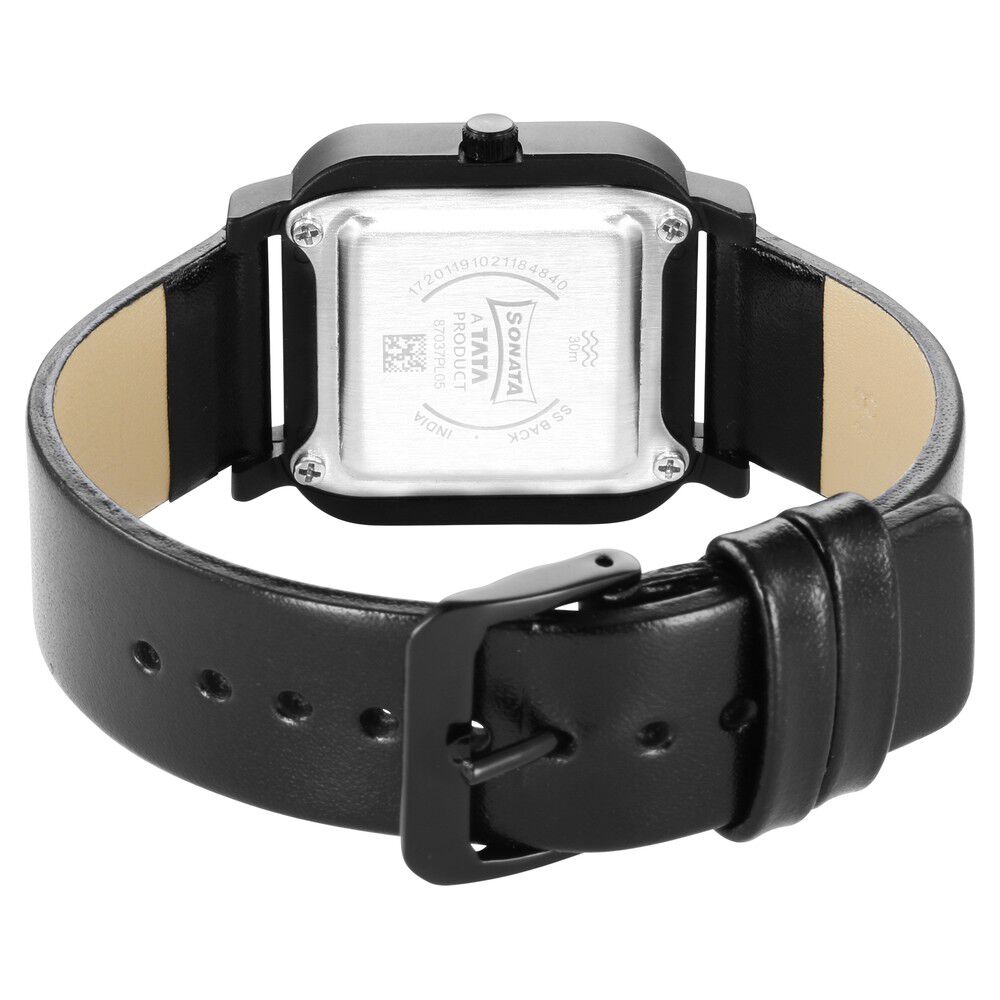 Sonata square black watch on sale