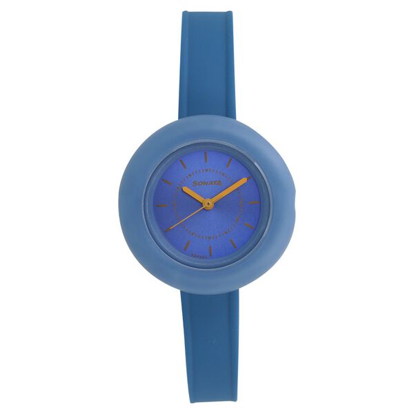 Sonata Tic Tac Toe Blue Dial Women Watch With Plastic Strap - image number 0