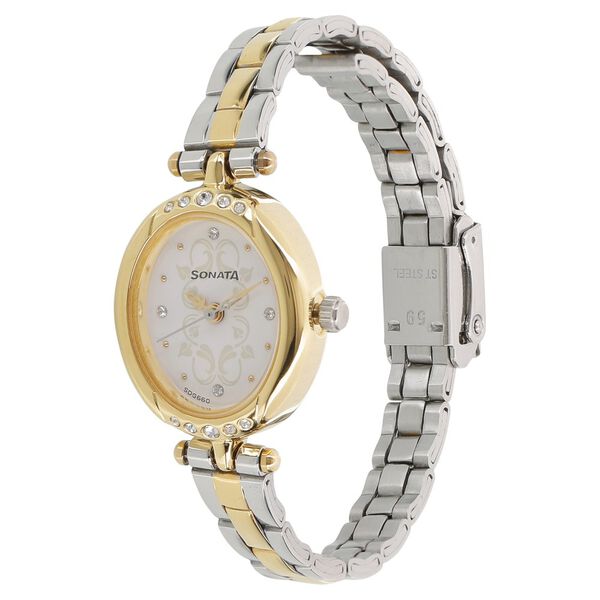 Sonata Wedding White Dial Women Watch With Stainless Steel Strap - image number 1