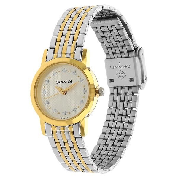 Sonata Quartz Analog Silver Dial Stainless Steel Strap Watch for Women - image number 1