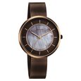 Sonata Modern Edit Quartz Analog Pink Mother of Pearl Dial Stainless Steel Strap Watch For Women