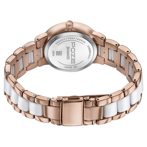 Sonata Poze Quartz Analog White Dial Metal Strap Watch For Women - image number 5