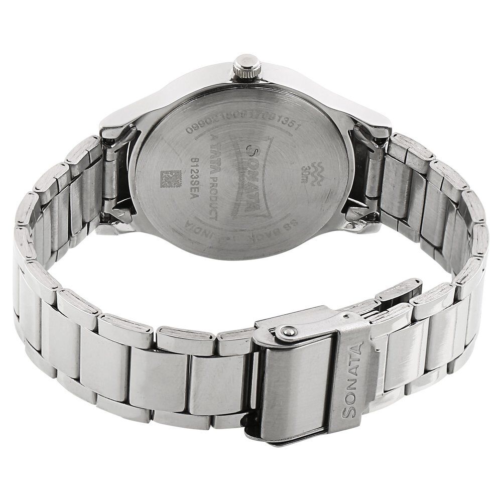 Buy Online Sonata Stardust Blue Dial Women Watch With Stainless Steel Strap nr8123sm03 Sonata