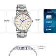Sonata Aspire Quartz Analog Off-white Dial Silver Stainless Steel Strap Watch For Men - image number 3