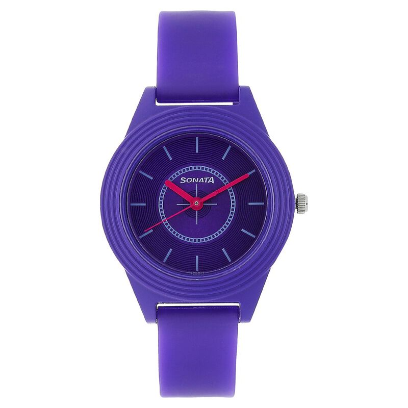 Sonata Colorpop Purple Dial Women Watch With Plastic Strap - image number 0