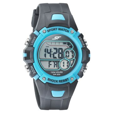 SF Digital Dial Black PU Strap Watch for Men
