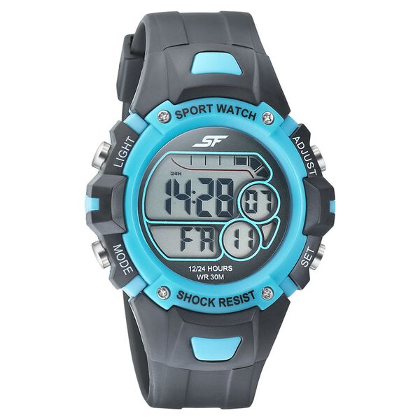 SF Digital Dial Black PU Strap Watch for Men - image number 0