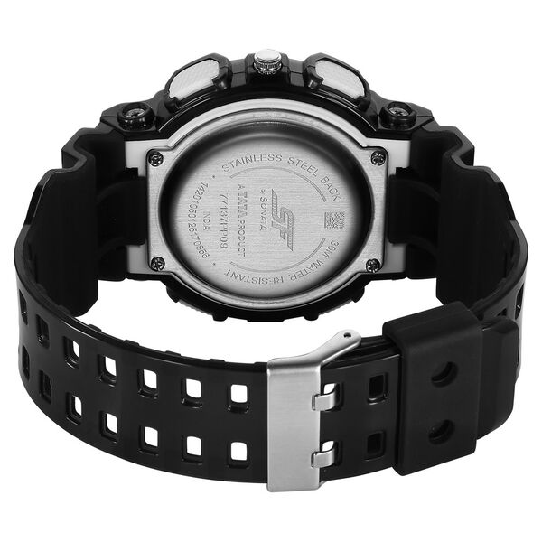 Sonata SF Spectra Quartz Digital Black Dial Translucent Black PU Strap Watch For Men - image number 4