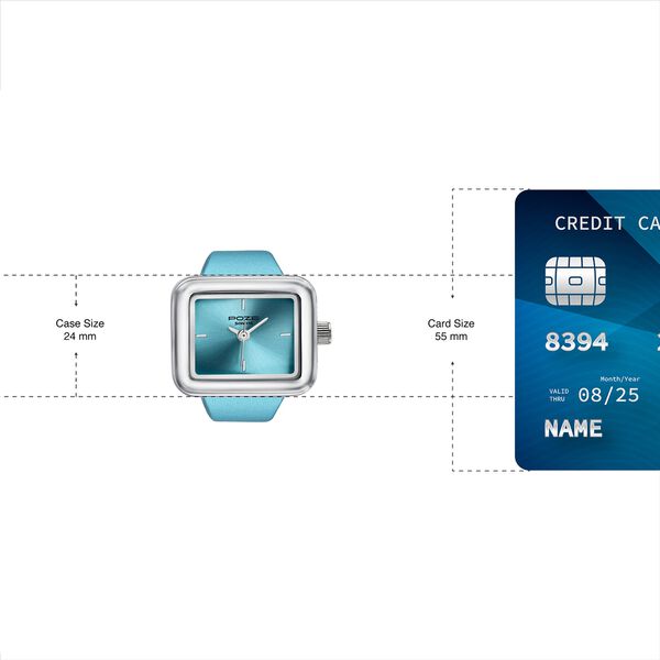 Ring Watch By Sonata Quartz Analog Blue Dial Silver Metal Strap Watch For Women - image number 3