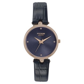 Poze by Sonata Quartz Analog Blue Dial Leather Strap Watch for Women