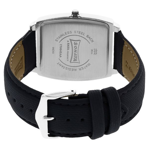 Sonata Quartz Analog White Dial Leather Strap Watch for Men - image number 3