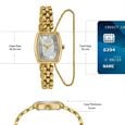 Poze Poze Quartz Analog White Dial Golden Metal Strap Watch For Women - image number 3
