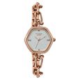 Poze Poze Quartz Analog White Dial Rose Gold Metal Strap Watch For Women - image number 2