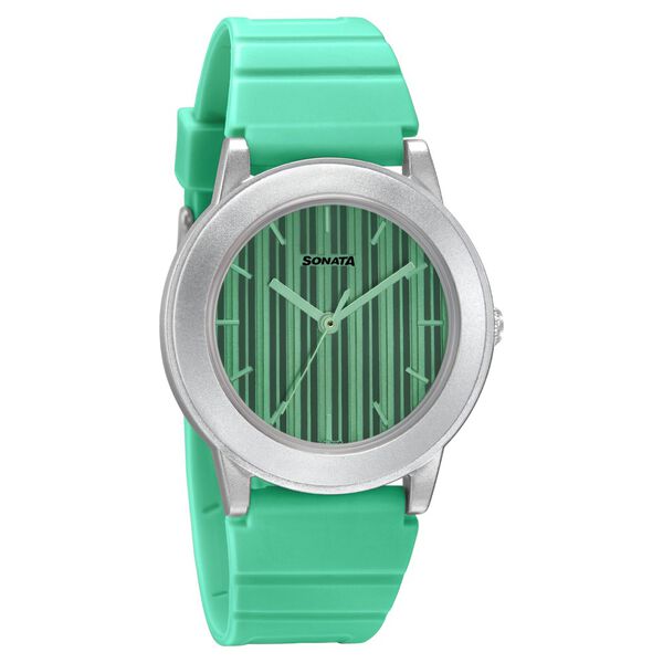 Sonata Play Green Dial Women Watch With Plastic Strap - image number 0