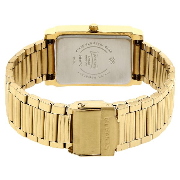 Sonata Quartz Analog Champagne Dial Metal Strap Watch for Men - image number 3