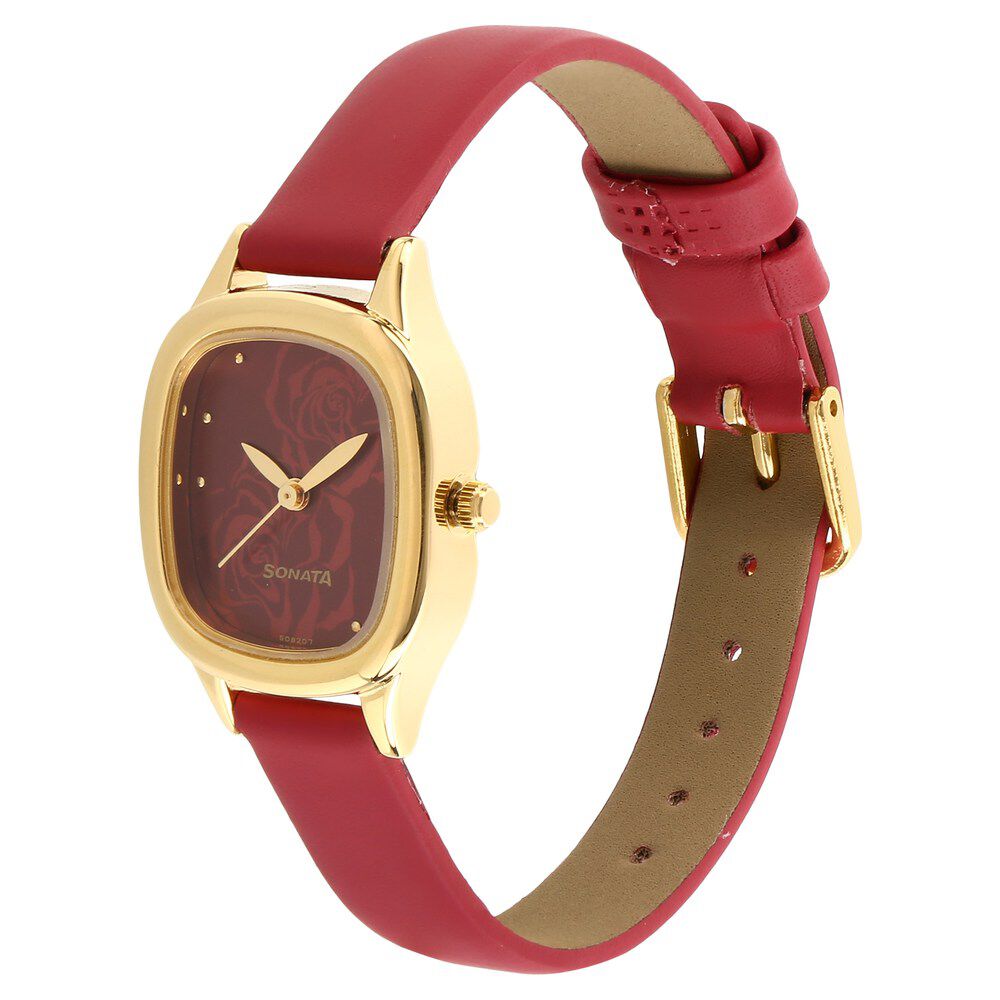 Red color ladies watches on sale