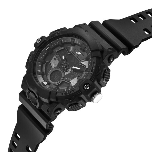 SF Analog Digital Black Dial PU Strap Watch For Men - image number 1