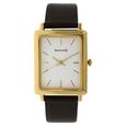 Sonata Quartz Analog with Day and Date Champagne Dial Leather Strap Watch for Men