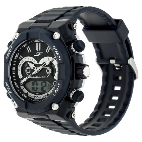 SF Quartz Digital Dial Plastic Strap Watch for Men - image number 1